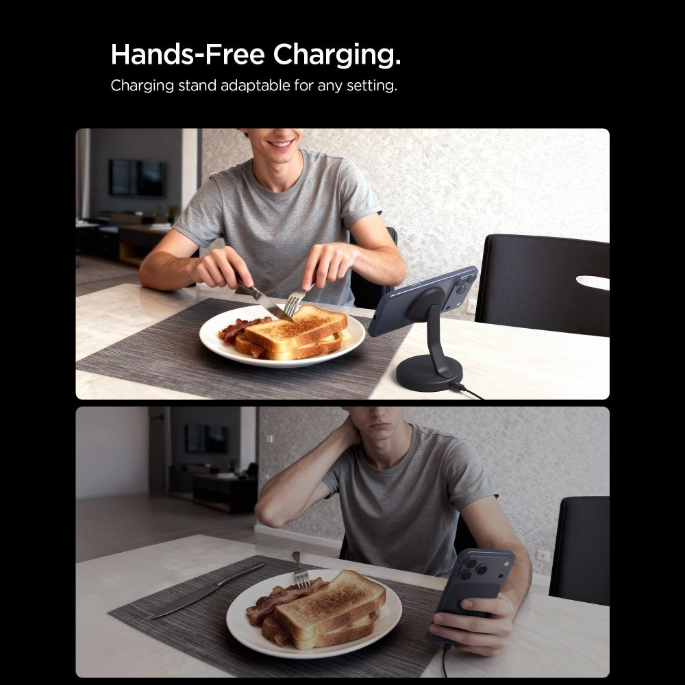 Chargeur Réseau Sans Fil Spigen EF151MS, 15W, 1.67A, Noir