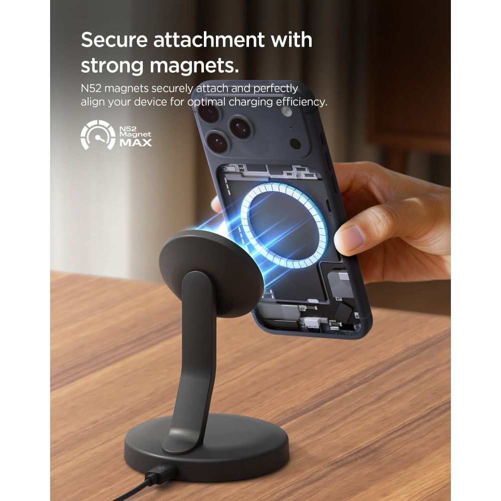 Chargeur Réseau Sans Fil Spigen EF151MS, 15W, 1.67A, Noir