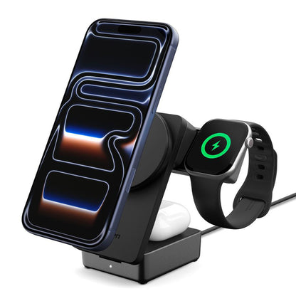 Chargeur Réseau Sans Fil Spigen EF323MQ Essential 3in1, 25W, Noir ACH10398