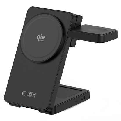 Chargeur Secteur Sans Fil Tech-Protect A56 3en1, 25W, Noir