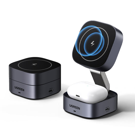 Chargeur Réseau Sans Fil UGREEN W526 3en1, 20W, 1.67A, 1 x USB-C, Noir