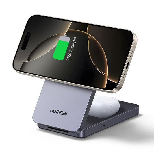 Chargeur Réseau Sans Fil UGREEN W528 2en1, 20W, 1.67A, Noir