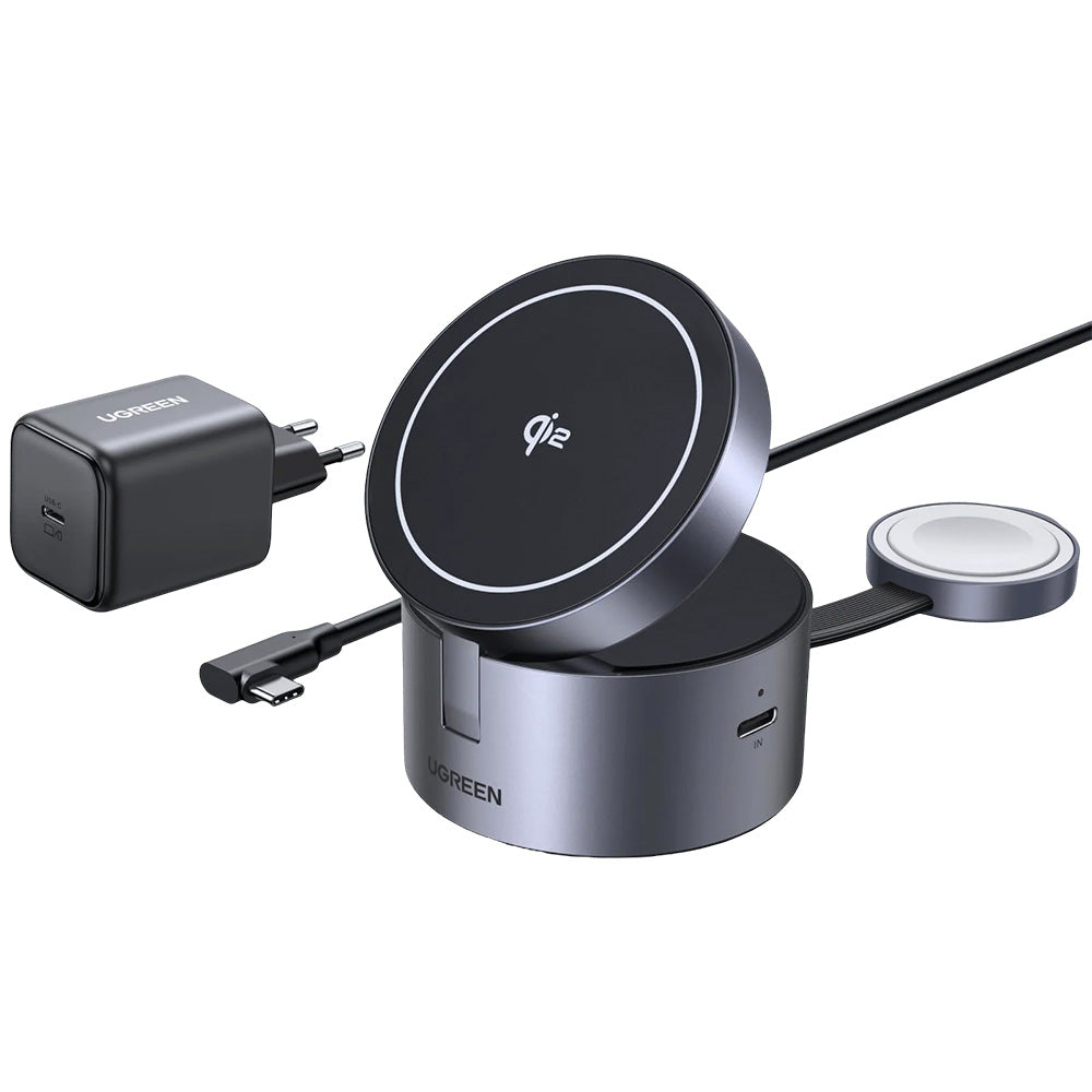 Chargeur Réseau Sans Fil UGREEN W712 (65148) 3en1, 25W, 1.67A, Gris