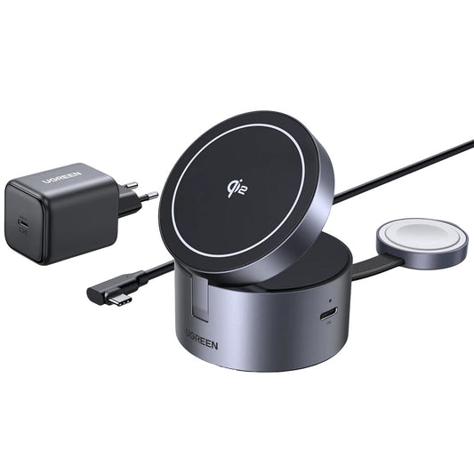 Chargeur Réseau Sans Fil UGREEN W712 (65148) 3en1, 25W, 1.67A, Gris