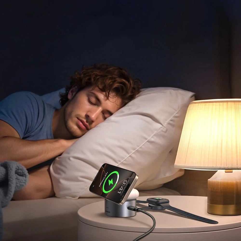 Chargeur Réseau Sans Fil UGREEN W712 (65148) 3en1, 25W, 1.67A, Gris