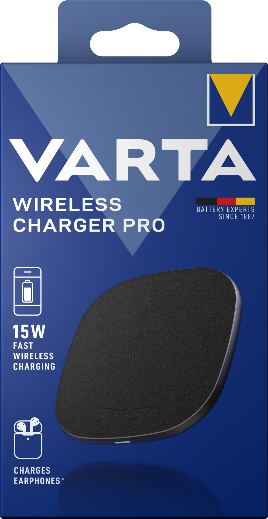 Chargeur réseau sans fil Varta Pro, 15W, 1,67A, noir