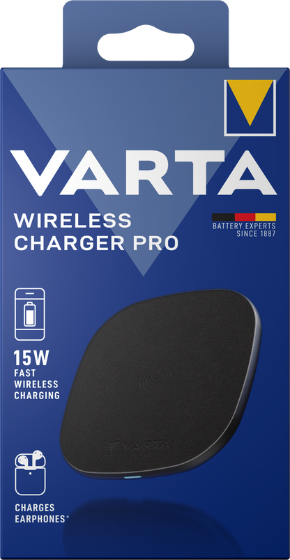 Chargeur réseau sans fil Varta Pro, 15W, 1,67A, noir