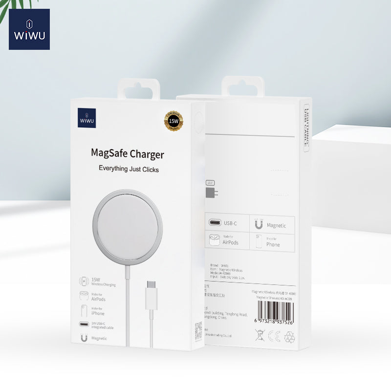 Chargeur réseau sans fil WiWu Wi-W009, 15W, 1.67A, blanc 