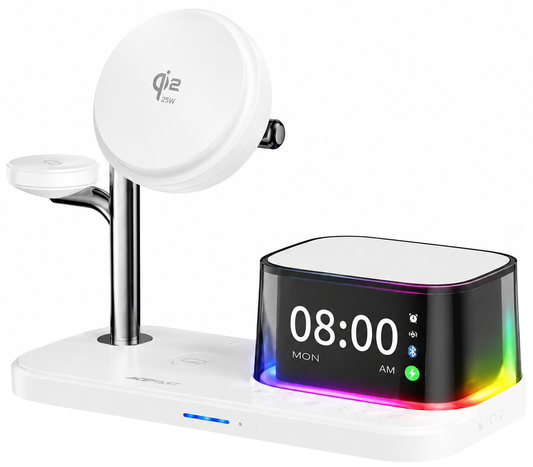 Chargeur Secteur Sans Fil XO Design CX045 3en1, 25W, Blanc
