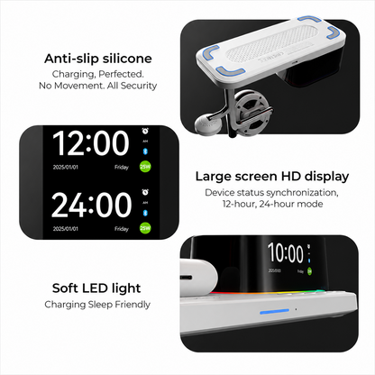 Wireless Network Charger with Bluetooth Speaker XO Design CX045 5in1, 25W, Black