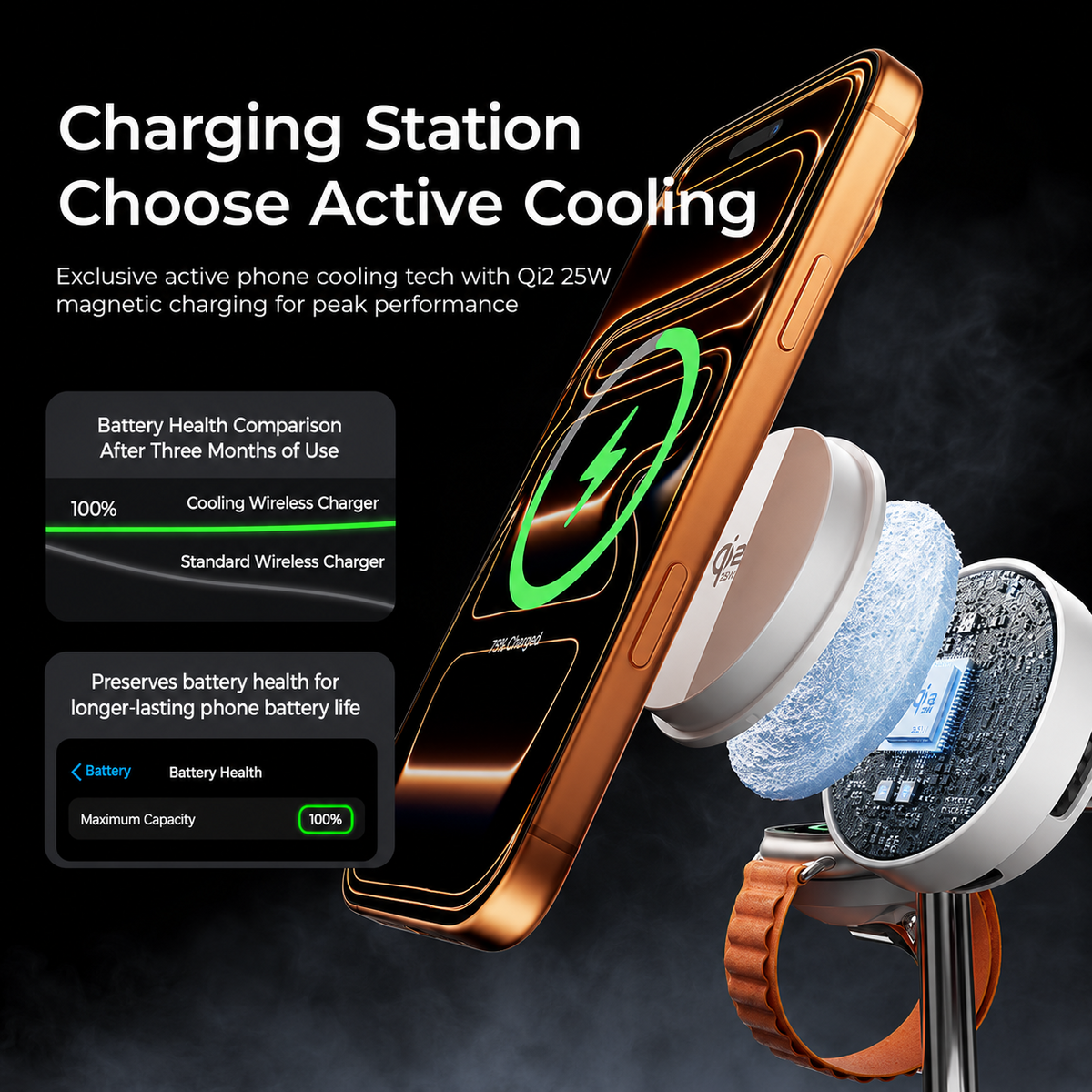 Wireless Network Charger with Bluetooth Speaker XO Design CX045 5in1, 25W, White