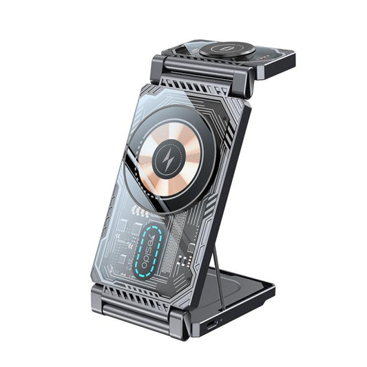 Chargeur Réseau Sans Fil Yesido DS25 3-en-1, 15W, 1.67A, Noir