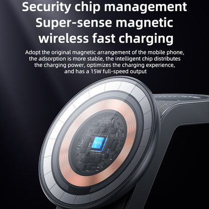 Chargeur Réseau Sans Fil Yesido DS26 3en1, 15W, 1.67A, Gris