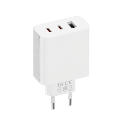 Xiaomi 2C1A Chargeur réseau GaN, 67W, 3A, 1 x USB-A - 2 x USB-C, Blanc 