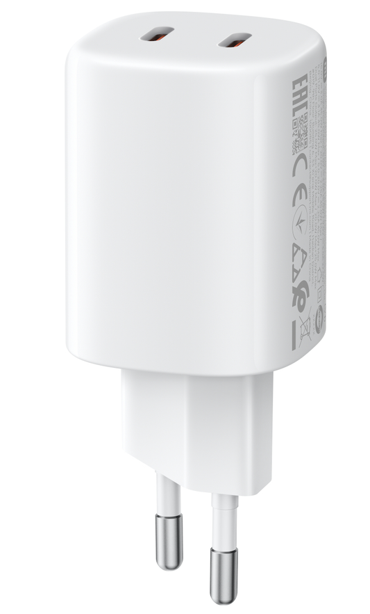 Chargeur secteur Xiaomi Nano Turbo, 45W, 3A, 2 x USB-C, Blanc BHR087OEU