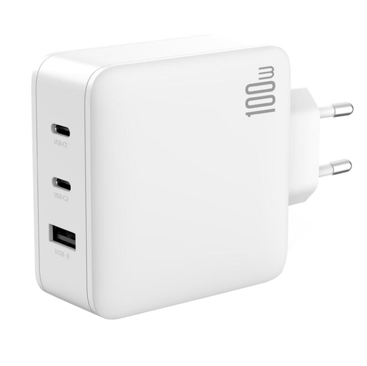 Chargeur secteur XO Design CE14, 100W, 3,25A, 1 x USB-A - 2 x USB-C, Blanc