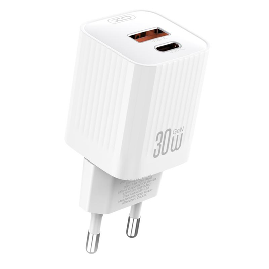 Chargeur secteur XO Design L149, 30W, 3A, 1 x USB-A - 1 x USB-C, Blanc