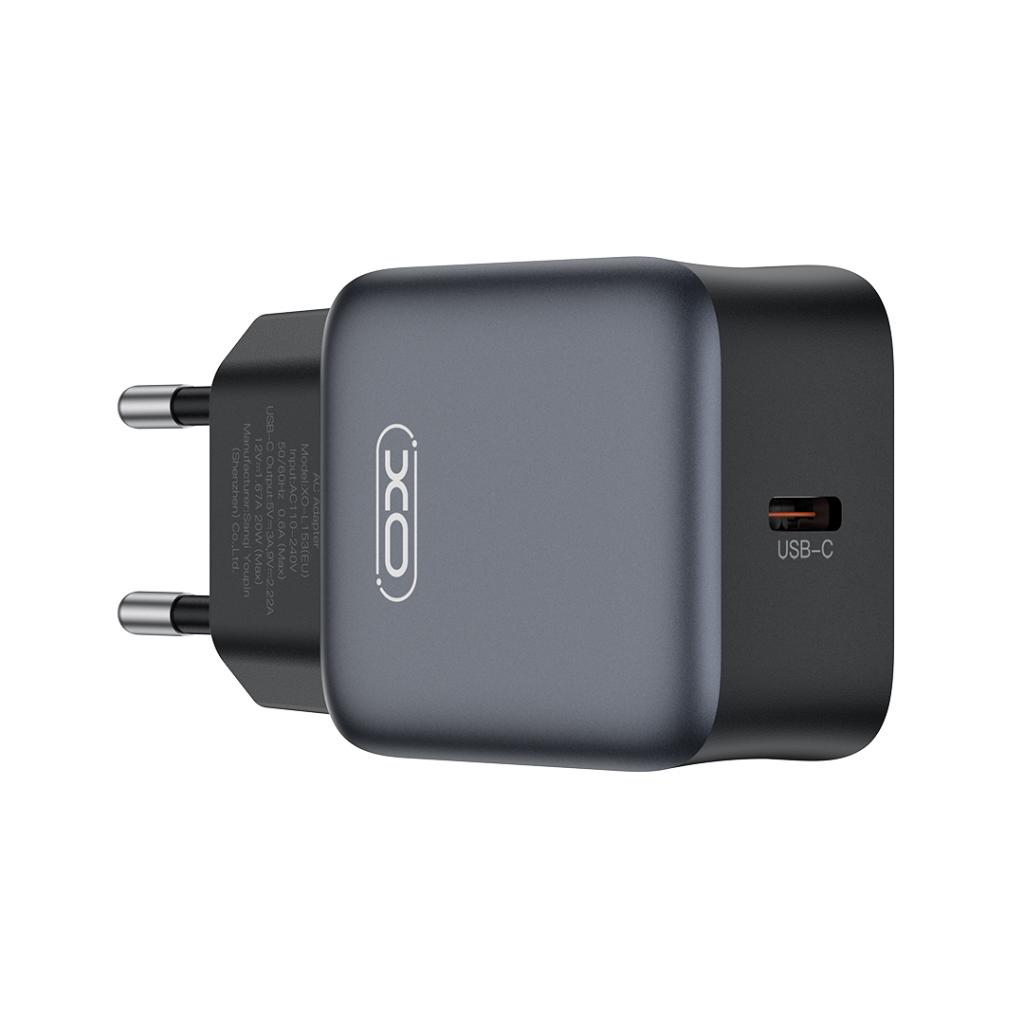 Chargeur Réseau XO Design L155, 30W, 3A, 1 x USB-C, Noir