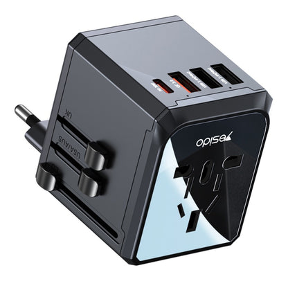 Chargeur Réseau Yesido MC24 Travel, 20W, 3A, 3 x USB-A - 1 x USB-C, Noir