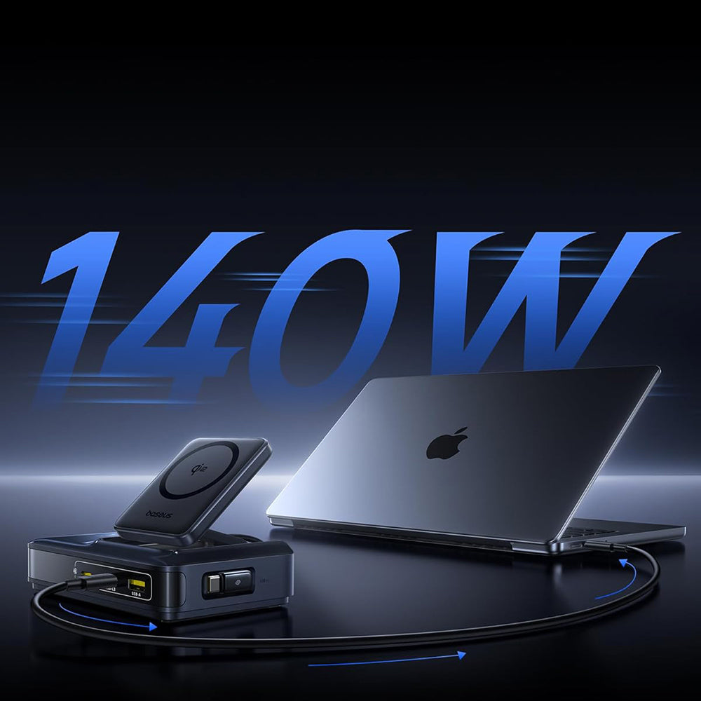 Chargeur Station Baseus Nomos NH21 QI 5en1, 160W, 5A, 1 x USB-A - 2 x USB-C, Noir E0121700