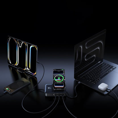 Chargeur Station Baseus Nomos NH21 QI 5en1, 160W, 5A, 1 x USB-A - 2 x USB-C, Noir E0121700