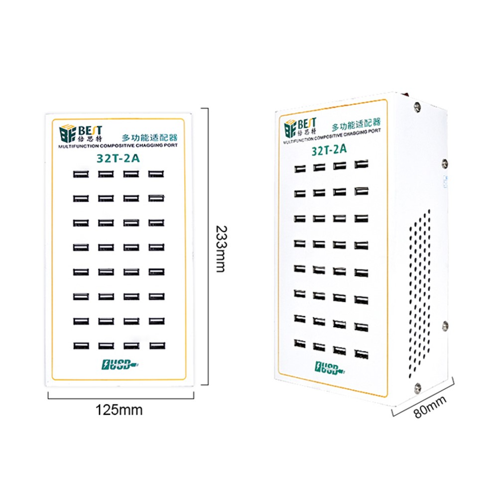 Chargeur Station Best 32T-2A, 2A, 32 x USB-A, Blanc