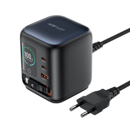 Chargeur Station avec Câble USB-C Acefast Z10, 100W, 1 x USB-A - 2 x USB-C, Noir