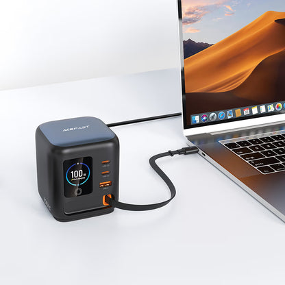 Chargeur Station avec Câble USB-C Acefast Z10, 100W, 1 x USB-A - 2 x USB-C, Noir