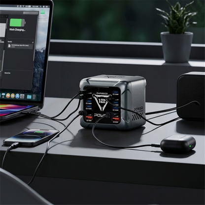 Chargeur Station OEM BK-127D, 280W, 5A, 4 x USB-A - 8 x USB-C, Gris