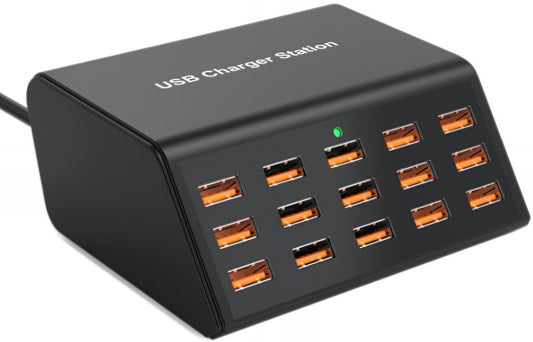 Chargeur Station OEM HW15, 100W, 2A, 15 x USB-A, Noir