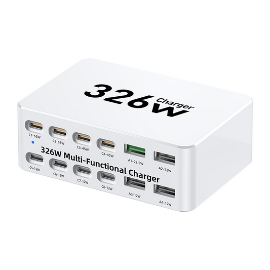 Chargeur Station OEM WLX-818E, 326W, 3,25A, 4 x USB-A - 8 x USB-C, Blanc