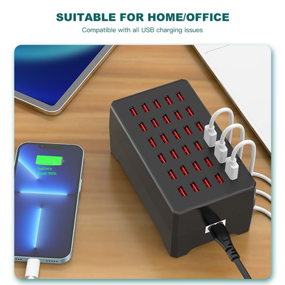 Chargeur Station OEM WT-268, 150W, 2.4A, 30 x USB-A, Noir
