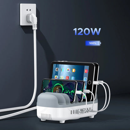 Chargeur Station Orico DUK-10P-V1, 120W, 2.4A, 10 x USB-A, Blanc