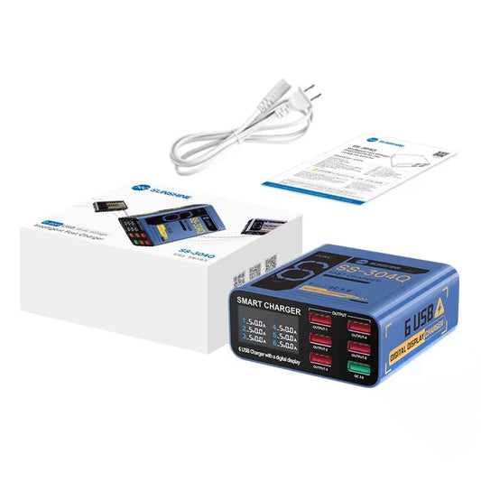 Chargeur Station Sunshine SS-304Q, 30W, 3.5A, 6 x USB-A, Bleu