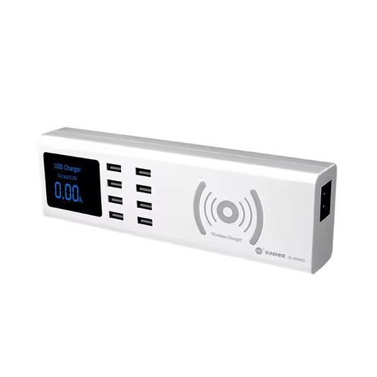 Chargeur Station Sunshine SS-309WD QI, 40W, 2.4A, 8 x USB-A, Blanc