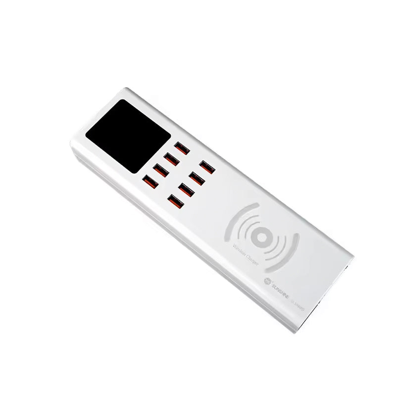 Chargeur Station Sunshine SS-309WD QI, 40W, 2.4A, 8 x USB-A, Blanc