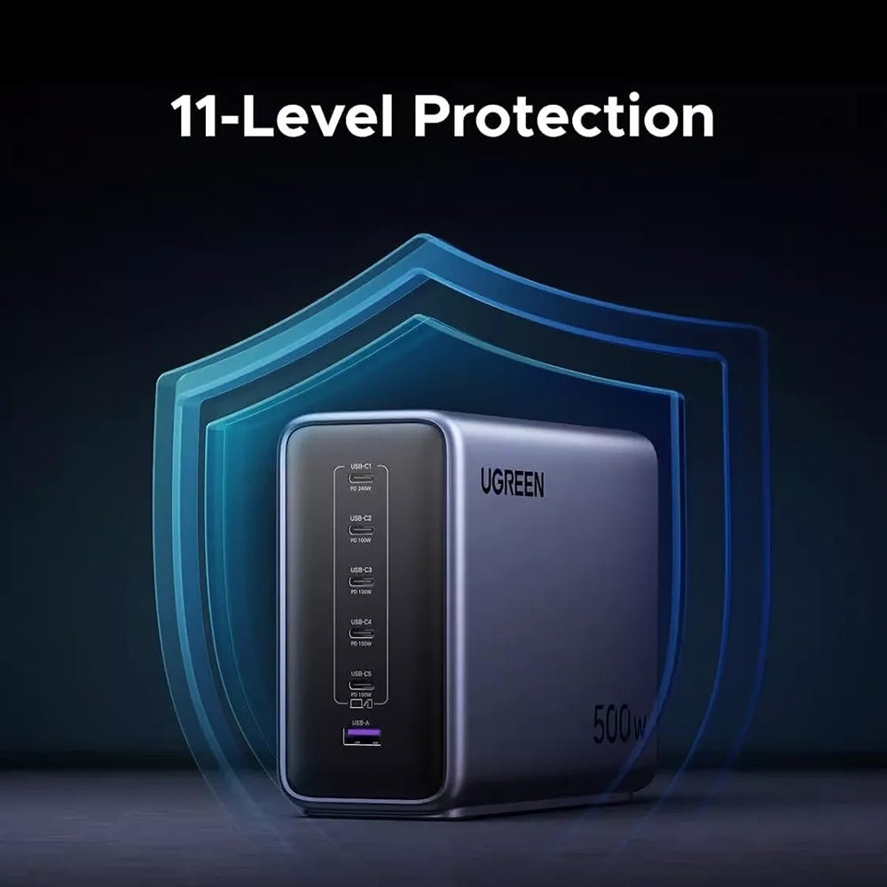 Chargeur Station UGREEN Nexode X759 (55550B), 500W, 5A, 1 x USB-A - 5 x USB-C, Gris