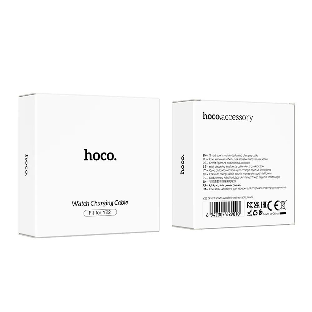 Câble de chargement pour Smartwatch HOCO Y22, USB-A, Noir