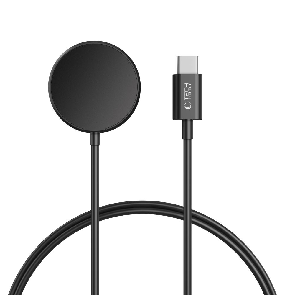 Chargeur sans fil Tech-Protect MC03 Ultraboost pour Samsung Galaxy Watch Series, USB-C, Noir