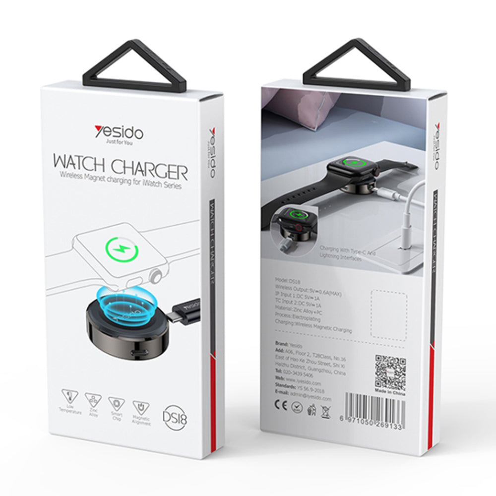 Chargeur sans fil Yesido DS18 pour Apple Watch Series, Noir