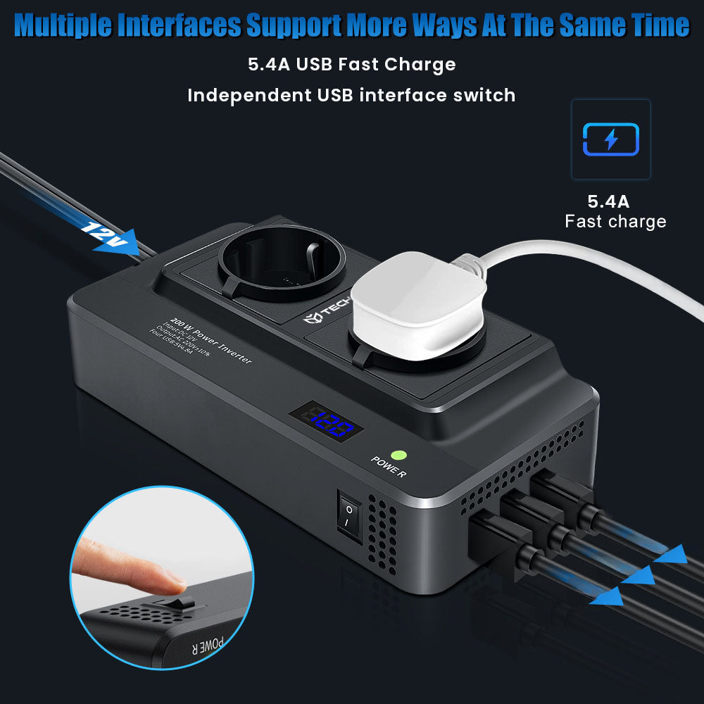 Auto Electric Inverter Techsuit PowerDriveX, 200W