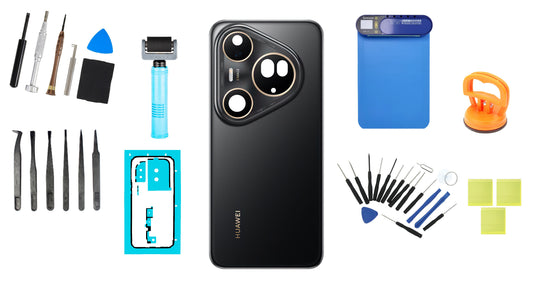 Kit Couvercle Batterie Huawei Pura 80 Ultra Golden Black Service Pack et Outils de Service Dédiés