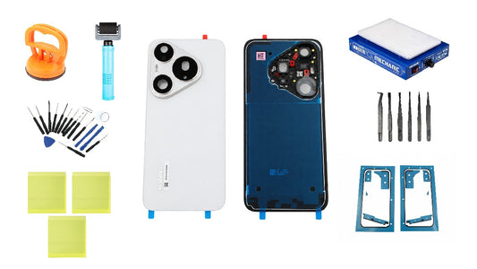 Kit de coque arrière de batterie Huawei Pura 90s Pro Coconut White Service Pack et outils de réparation dédiés
