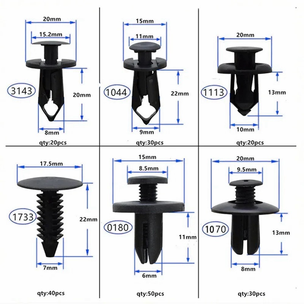 Kit Clips / Pinces Auto OEM, 190 en 1
