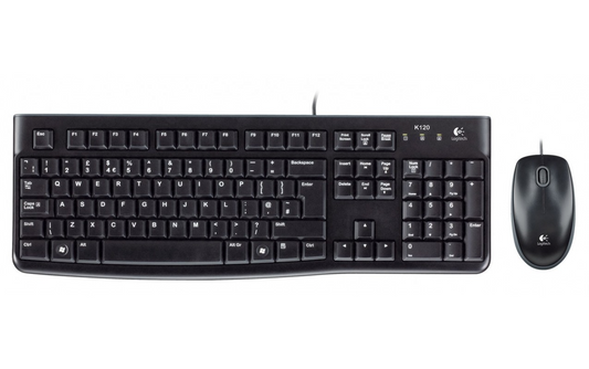 Kit Clavier Souris Filaire USB Logitech MK120, Noir