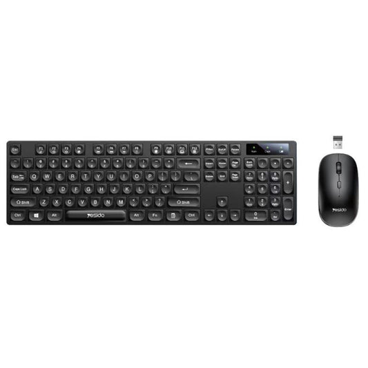 Kit Clavier et Souris Sans Fil Yesido KB42, Noir