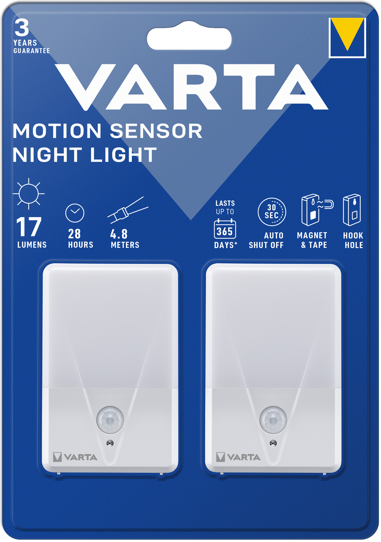 Varta Veghe Lamp, Sensor, 17lm, lot de 2 pièces