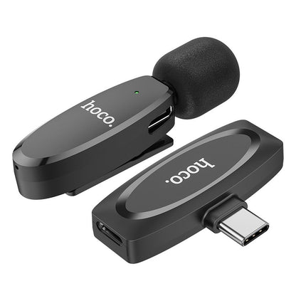 Lavalier Bluetooth HOCO L15, USB-C, noir