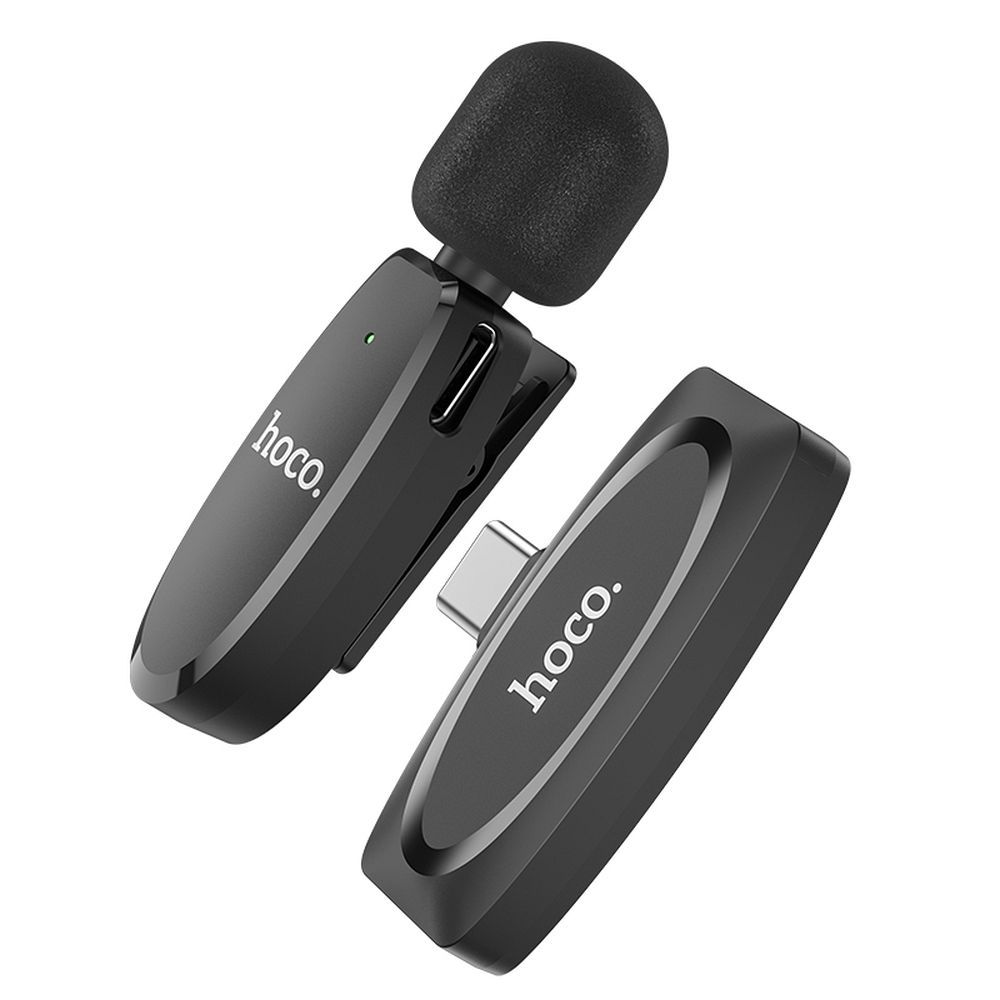 Lavalier Bluetooth HOCO L15, USB-C, noir