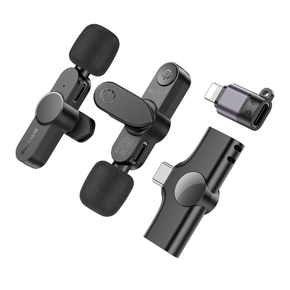 Lavalier Borofone BFK12 Trophy, USB-C / Lightning, Set 2 pièces, Noir